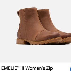 SOREL size 10 Women's Emelie III Zip Bootie - Brown GUC